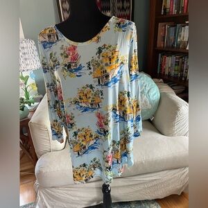 Karen Kane “On Holiday” Shirttail Tee Sz XL NWT